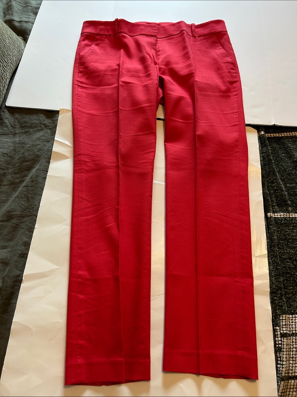 Loft, Women’s Red Straight-Leg Dress Pants